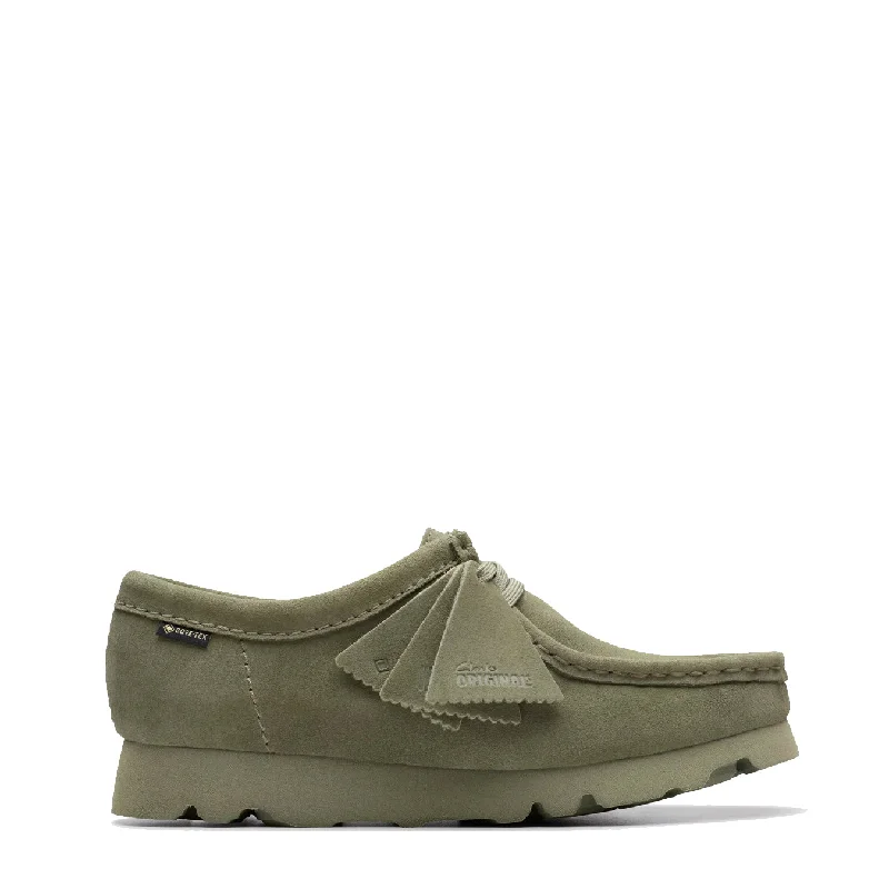 stylish pumps for women’s formal occasions -Clarks Originals Womens Wallabee GTX Shoe Khaki / Green Suede