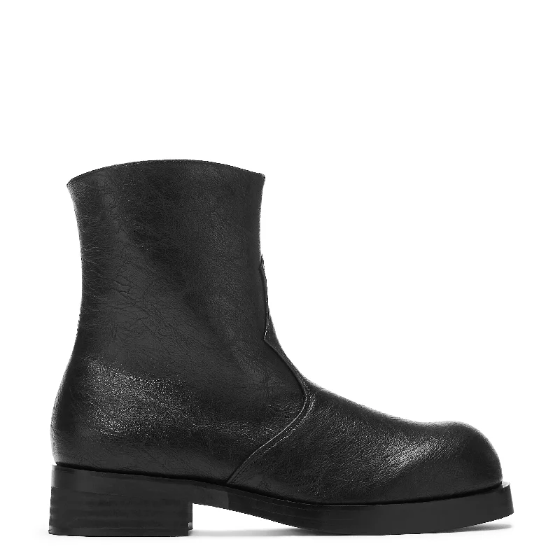 trendy ankle boots for women’s fall fashion -Fateless Men's Stacked Biker Boots - Vintage Black