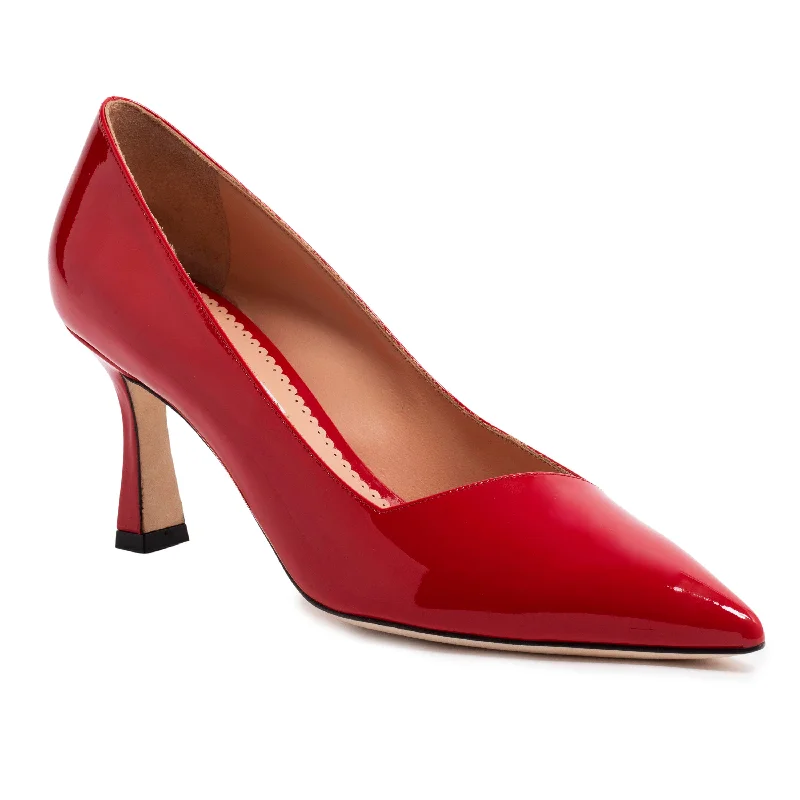 women’s casual sneakers for street wear -Kamala Pump -  Red (Mid-Heel)