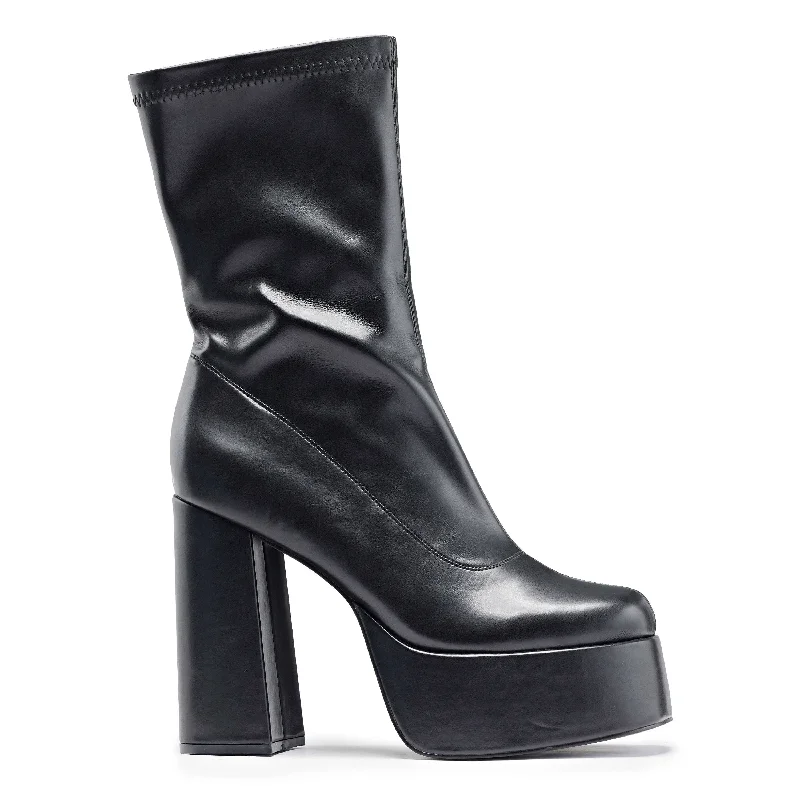 stylish shoes for women’s street fashion -Delano Men's Black Platform Heeled Boots