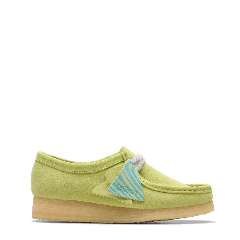 elegant sandals for women’s evening parties -Clarks Originals Womens Wallabee Shoe Pale Lime Suede