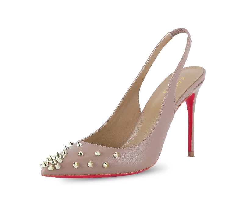 women’s ballet flats for comfortable everyday use -Spiky Slingback Pink Sole Pumps