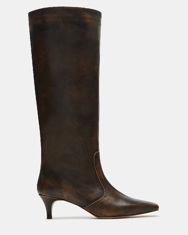 chic boots for women’s autumn style -LANDER BROWN DISTRESSED