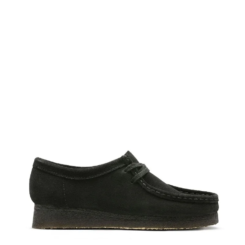 stylish boots for women’s evening outfits -Clarks Originals Womens Wallabee Shoes Black Suede