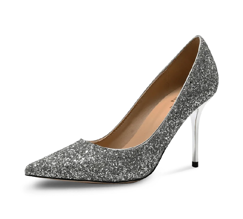 trendy sneakers for women’s active lifestyle -Calista Glittery High Heel Pumps