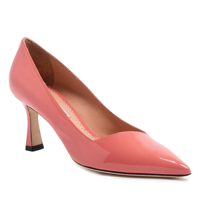 chic slip-on shoes for women’s casual wear -Kamala Pump -  Salmon (Mid-Heel)