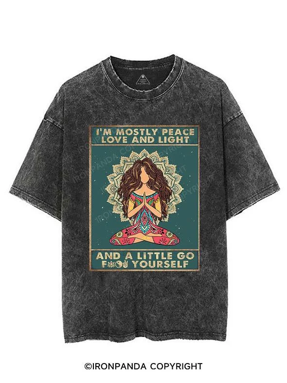 casual dresses for women’s daily wear -I'm Mostly Peace Love And Animals And A Little Go fuck yourself VINTAGE GYM SHIRT