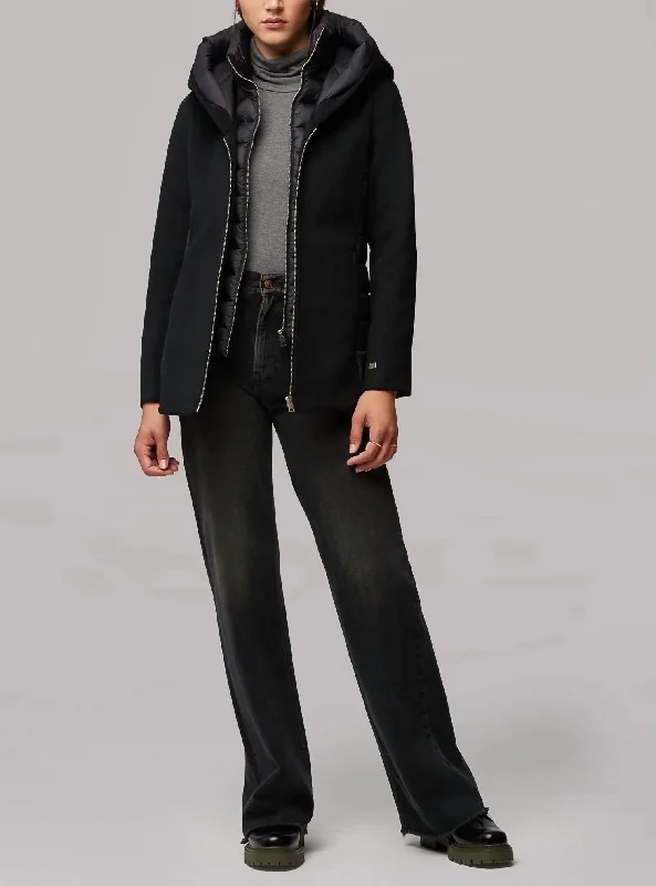 trendy pants for women’s weekend look -Viviana Mixed Media Jacket In Black