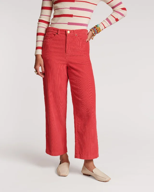 comfortable women’s pants for travel -Jane Mini Wale Corduroy Pant Coral