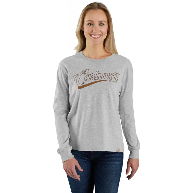 women’s classic blouses for everyday wear -Carhartt Women's TENCEL Loose Fit Graphic Long Sleeve T-Shirt