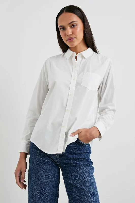 women’s fashionable tunics for casual wear -STINA SHIRT - WHITE