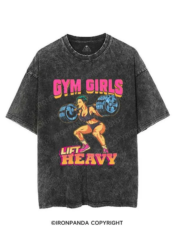 trendy tunics for women’s spring wear -Gym Girls lift heavy! VINTAGE GYM SHIRT