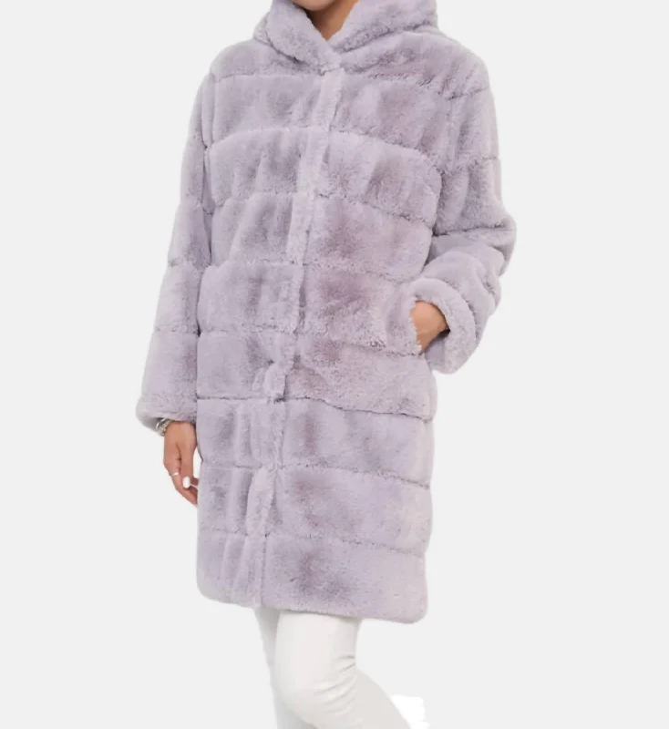 women’s fashionable loungewear for weekends -Emilia Zip Off Coat In Lavender Rail