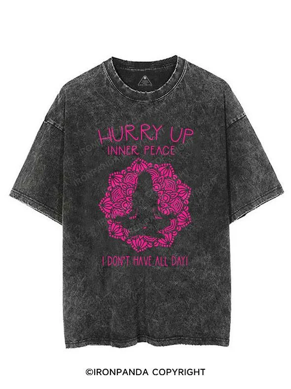 women’s fashionable loungewear for weekends -Hurry Up Inner Peace VINTAGE GYM SHIRT