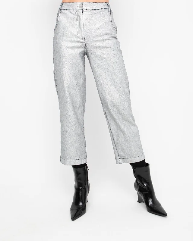 women’s relaxed pants for weekend looks -Ozai N Ku Space Jeans, Silver