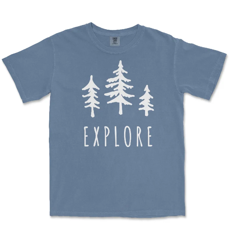 casual jackets for women’s street style -Explore Trees Comfort Colors TShirt