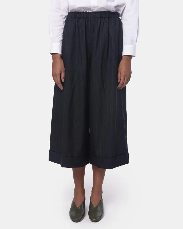 women’s evening gowns for formal gatherings -Pinstripe Culottes in Navy