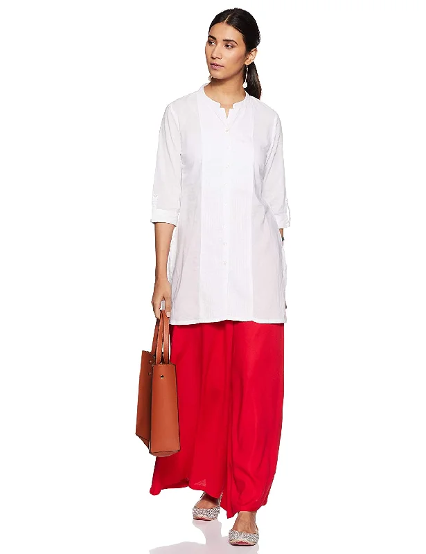 chic dresses for women’s spring wardrobe -Red Rayon Palazzo Pants for Woman