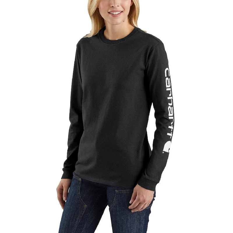 women’s chic jumpsuits for evening parties -Carhartt Women's Heavyweight Long Sleeve Logo T-Shirt_Black