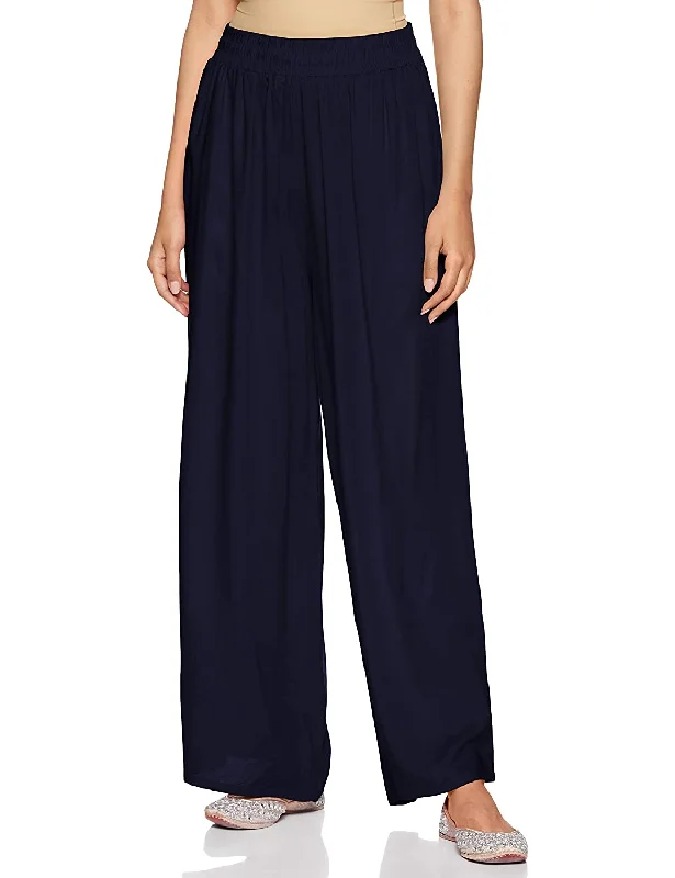 fashionable women’s work dresses -Rupa Dark Blue Palazzo Pants for Woman