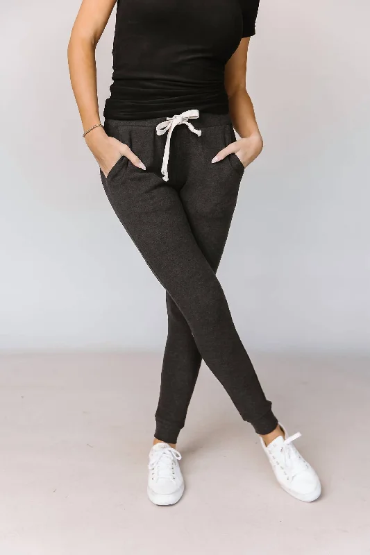 comfortable women’s loungewear for home -Fleece Joggers In Stone