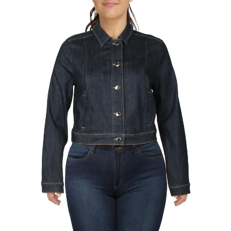 chic blazers for women’s office wardrobe -Calvin Klein Womens Jean Short Denim Jacket