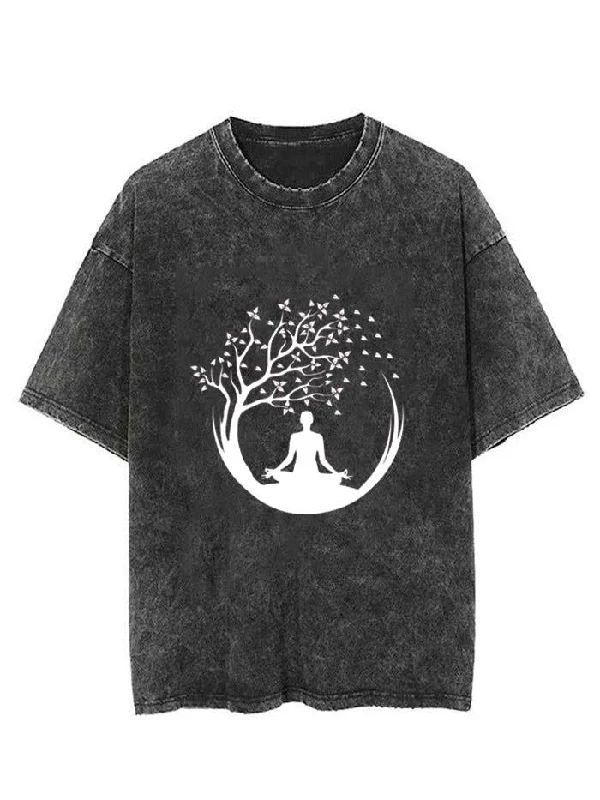 casual tops for women’s summer style -YOGA TREE CIRCLE VINTAGE GYM SHIRT