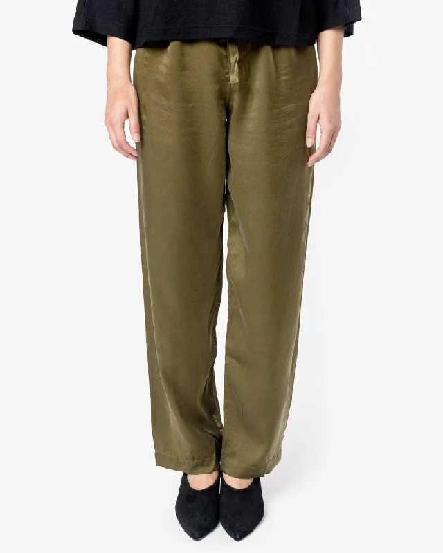 trendy dresses for women’s business events -Silk Pants in Green