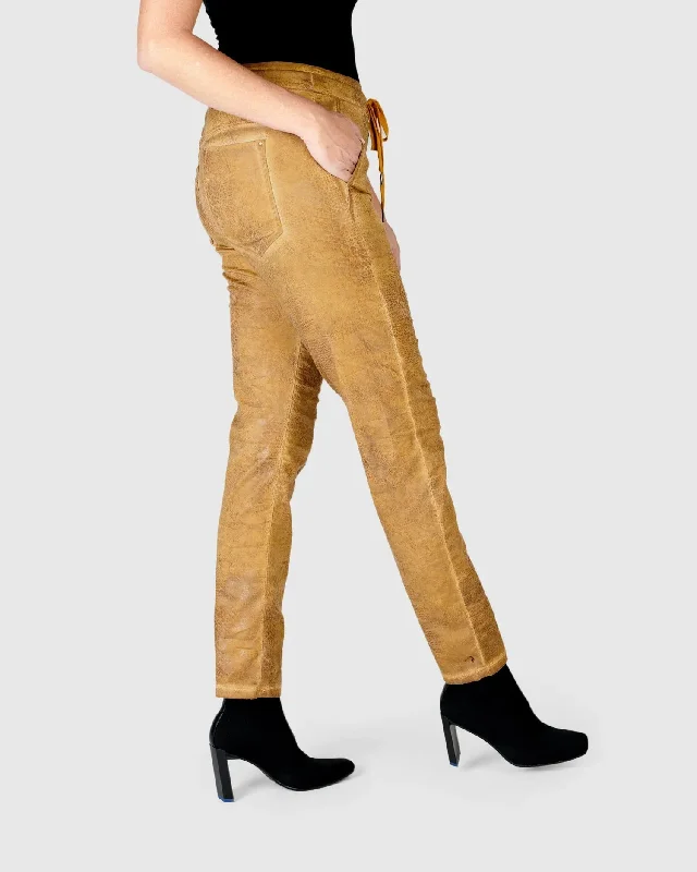 women’s dresses with vintage style -Crocodile Iconic Stretch Jeans, Ochre