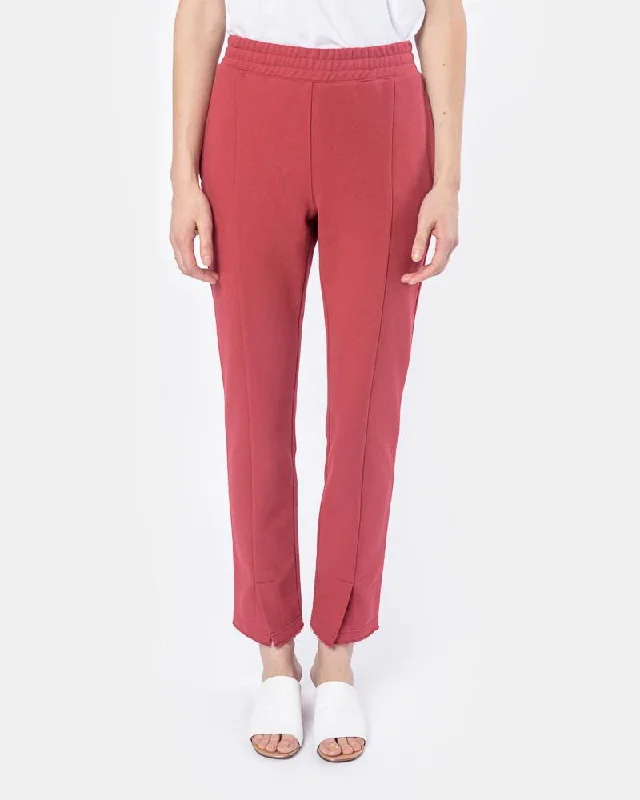 comfortable women’s pants for travel -Panelled Lounge Pants in Red