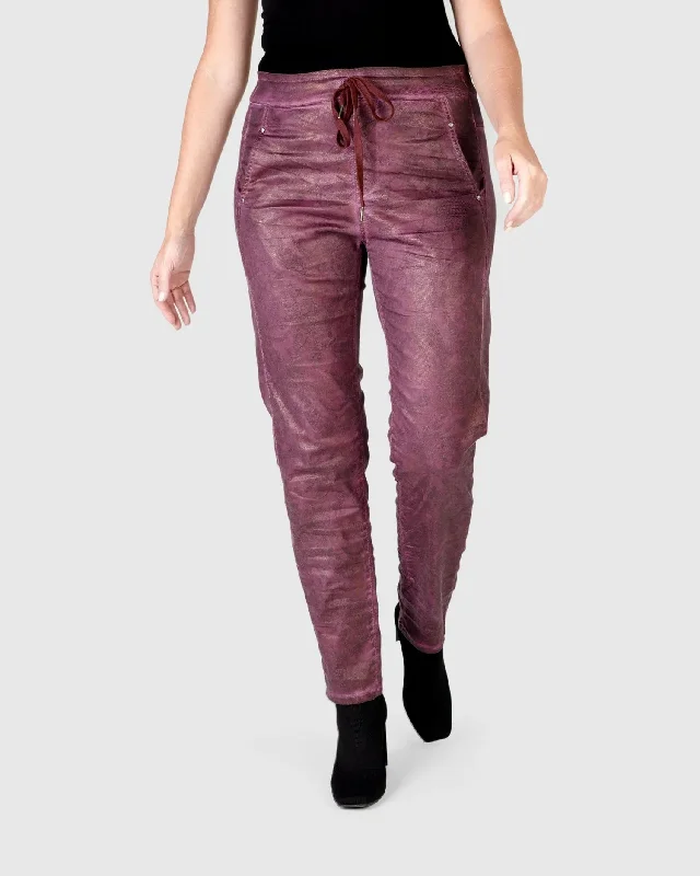 stylish tunics for women’s casual looks -Paisley Iconic Stretch Jeans, Purple