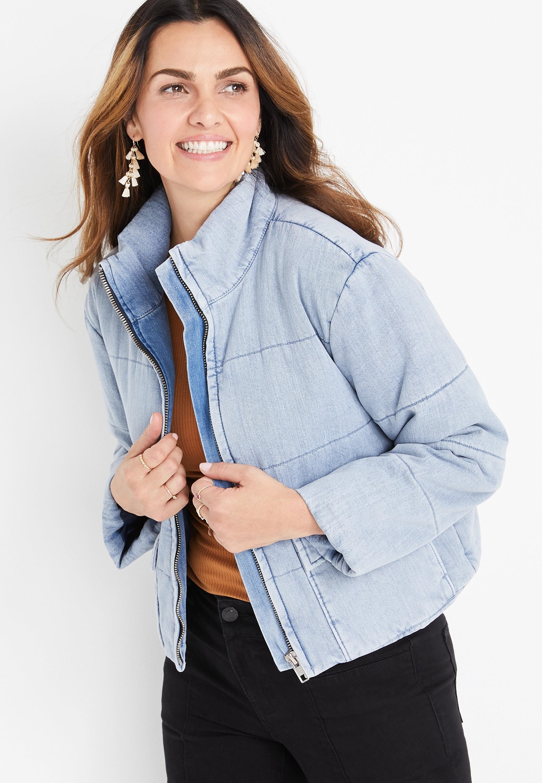 women’s cozy cardigans for layering in winter -Mallory Puffer Jacket