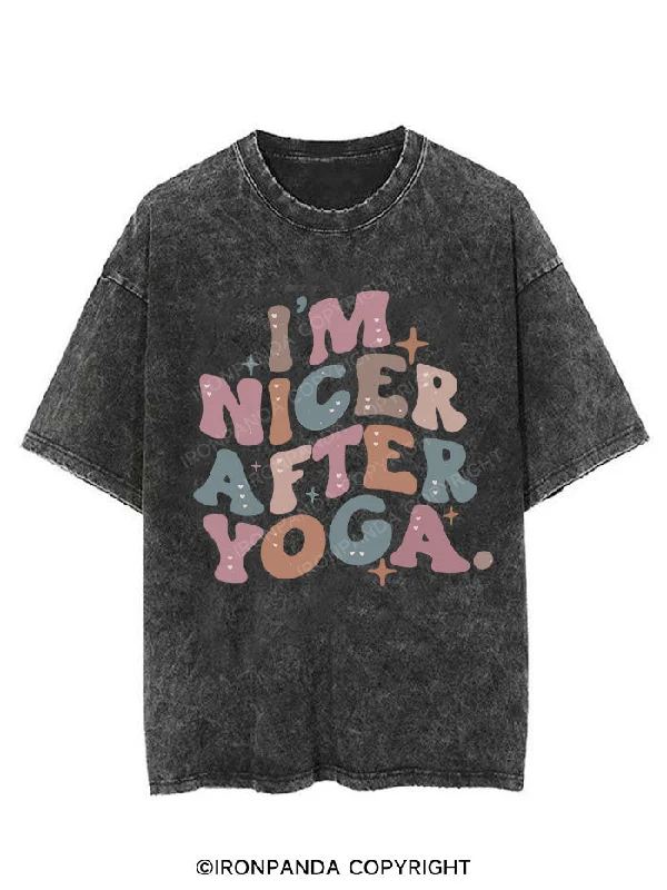 fashionable women’s pants for office wear -I'M NICER AFTER YOGA VINTAGE GYM SHIRT