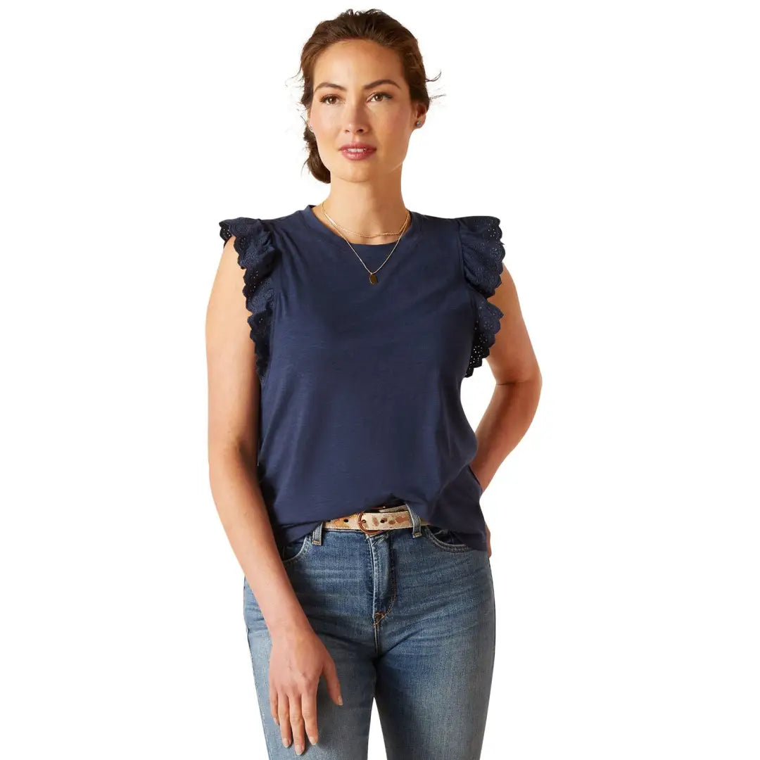 chic dresses for women’s summer evenings -Ariat Womens Ludlow Short Sleeve Top