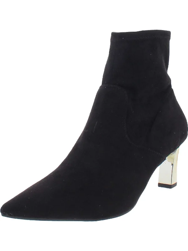 women’s ballet flats for comfortable everyday use -Bambey Womens Faux Suede Heels Ankle Boots