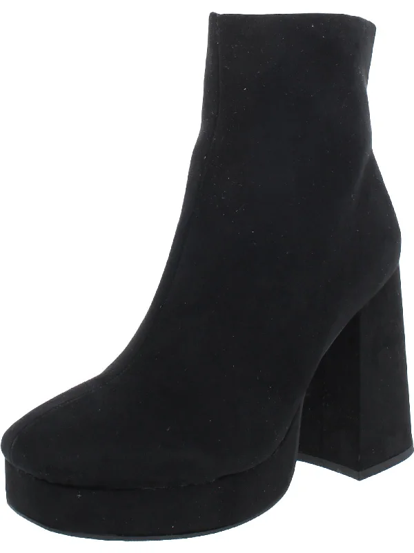 women’s high heels for dinner parties -Coraa  Womens Faux Suede Zip Up Ankle Boots