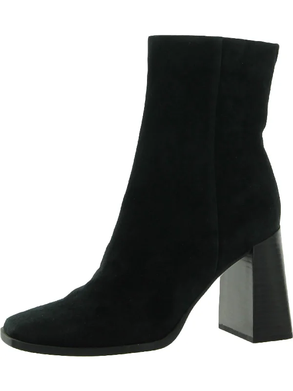 chic boots for women’s autumn style -Ivette Womens Suede Square Toe Ankle Boots