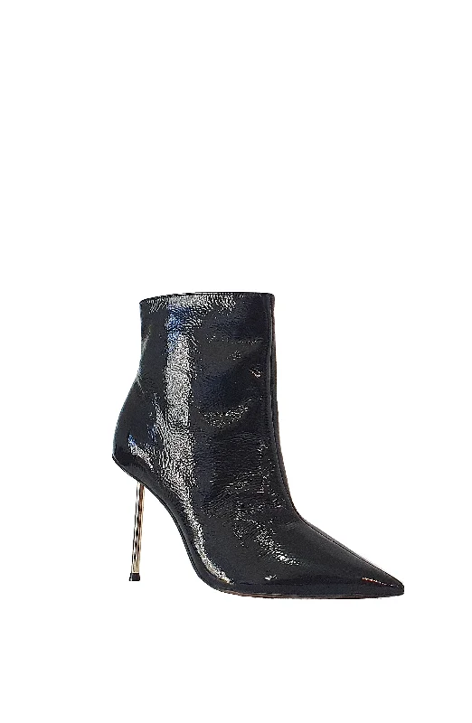 women’s high heels for dinner parties -Katina Pointy Toe Patent Bootie