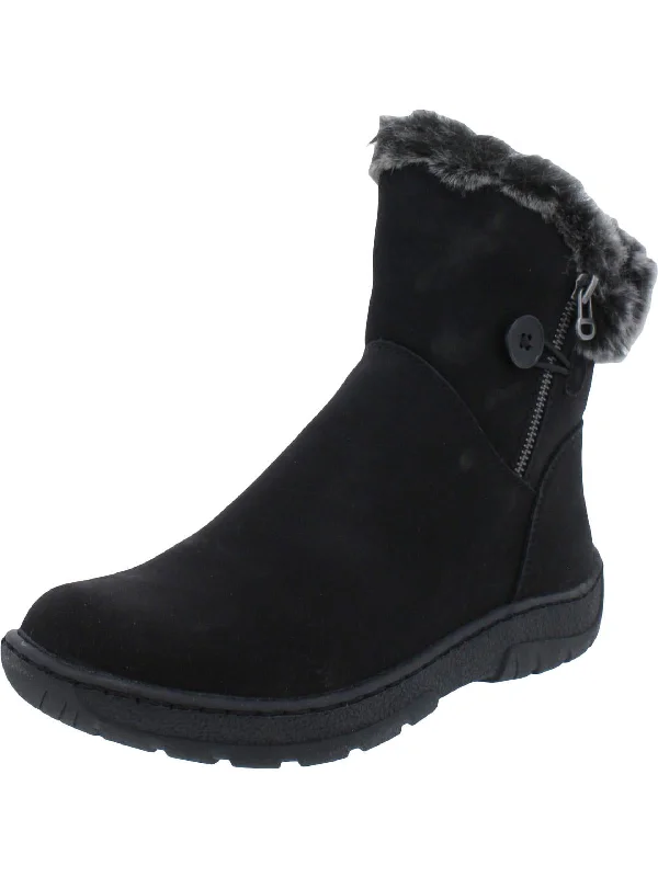 trendy flats for women’s day-to-night wear -Quinita Womens Zipper Ankle Winter & Snow Boots