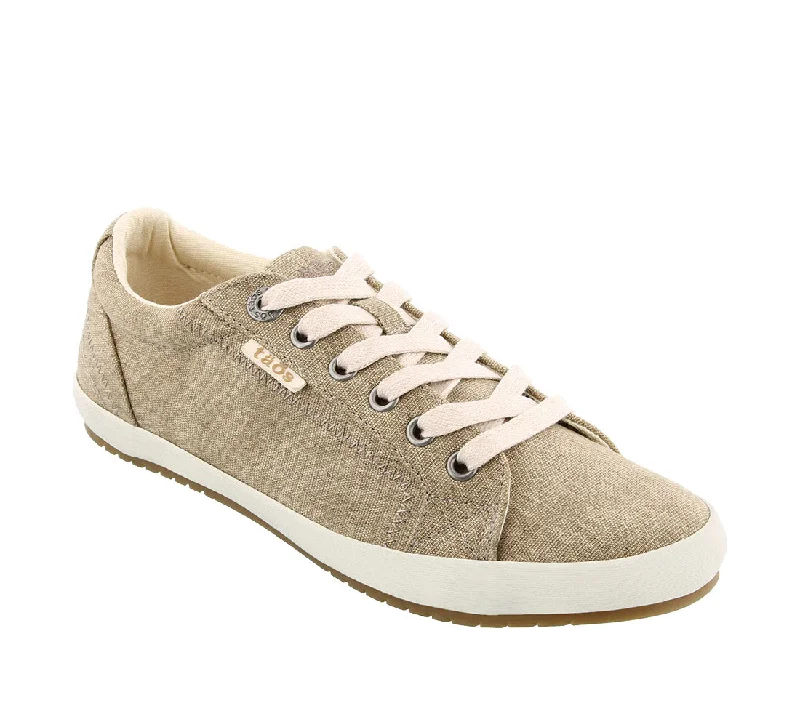 comfortable running shoes for women’s fitness -Star - Khaki Canvas