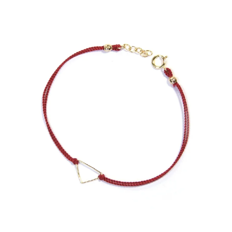 sterling silver rings for everyday wear -Silk Triangle Bracelet | Red, Gold