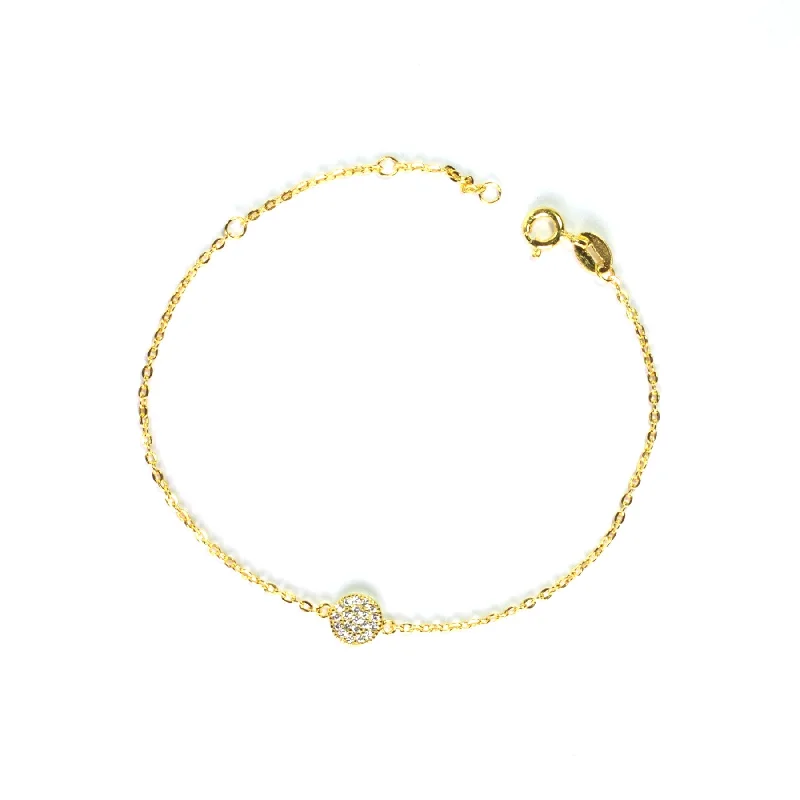 statement rings for women’s evening outfits -Pave Disk Bracelet