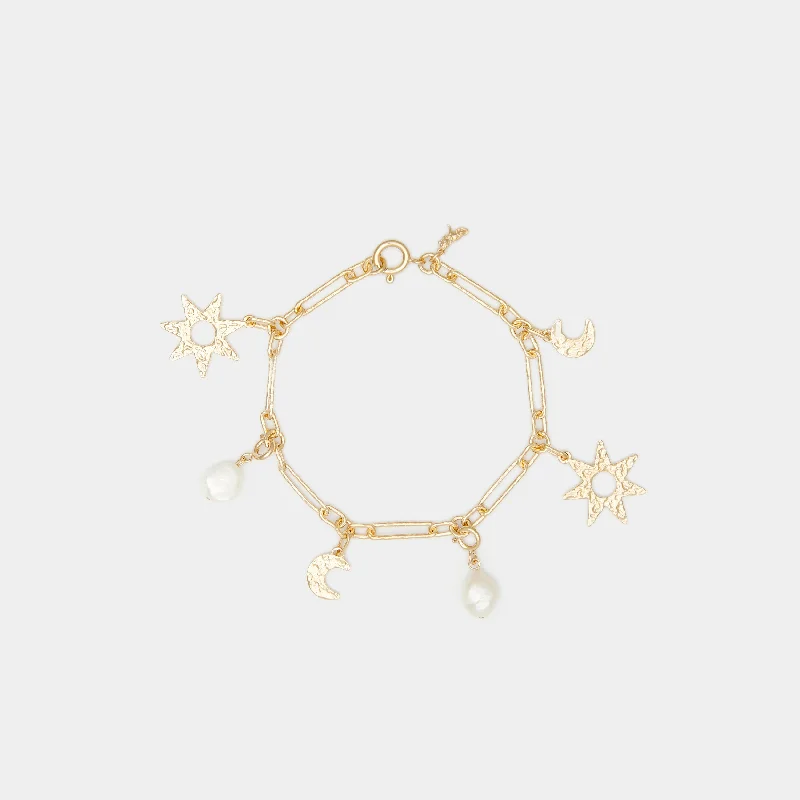 delicate silver earrings for women’s minimalist style -Solenn Charm Bracelet in Gold