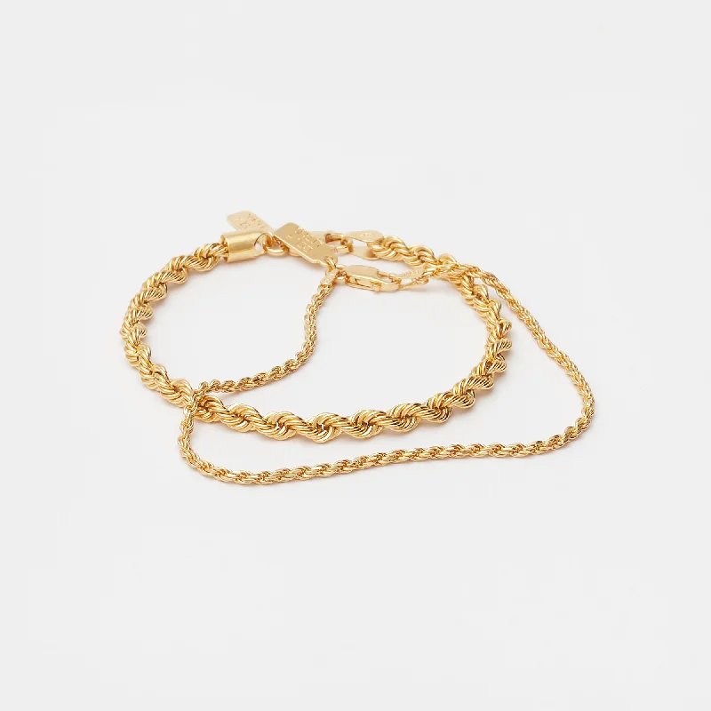 chic diamond necklaces for women’s holiday gifts -Stack Eternal Link Bracelets in Gold for Him