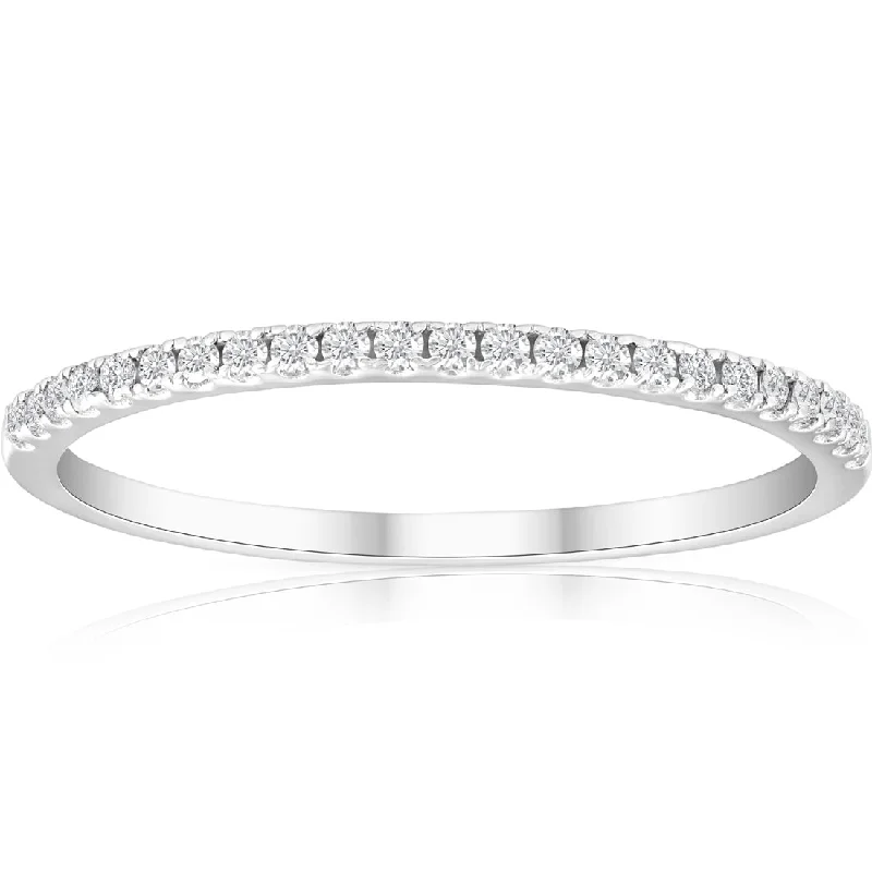 custom-designed necklaces for special gifts -1/5ct Diamond Wedding Band 10K White Gold