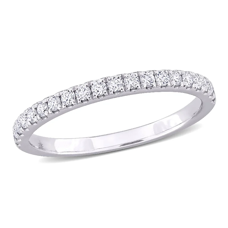 custom-designed necklaces for special gifts -Created Forever 1/3ct TW Lab-Grown Diamond Semi-Eternity Anniversary Band in 14k White Gold