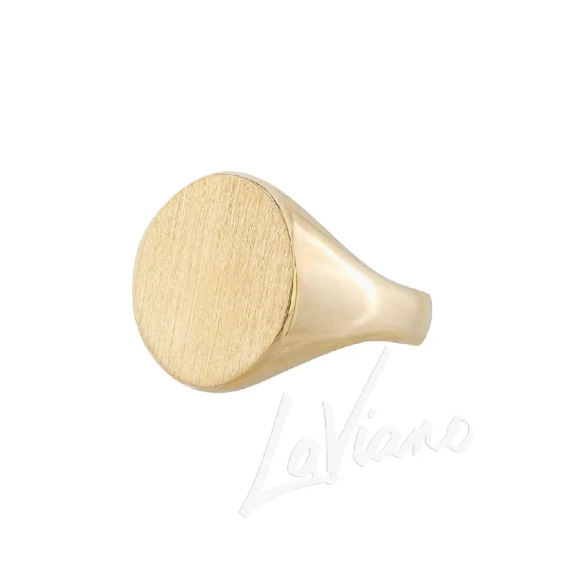 custom-designed necklaces for special gifts -LaViano Fashion 14K Yellow Gold Gents Signet Ring, Size 7.5