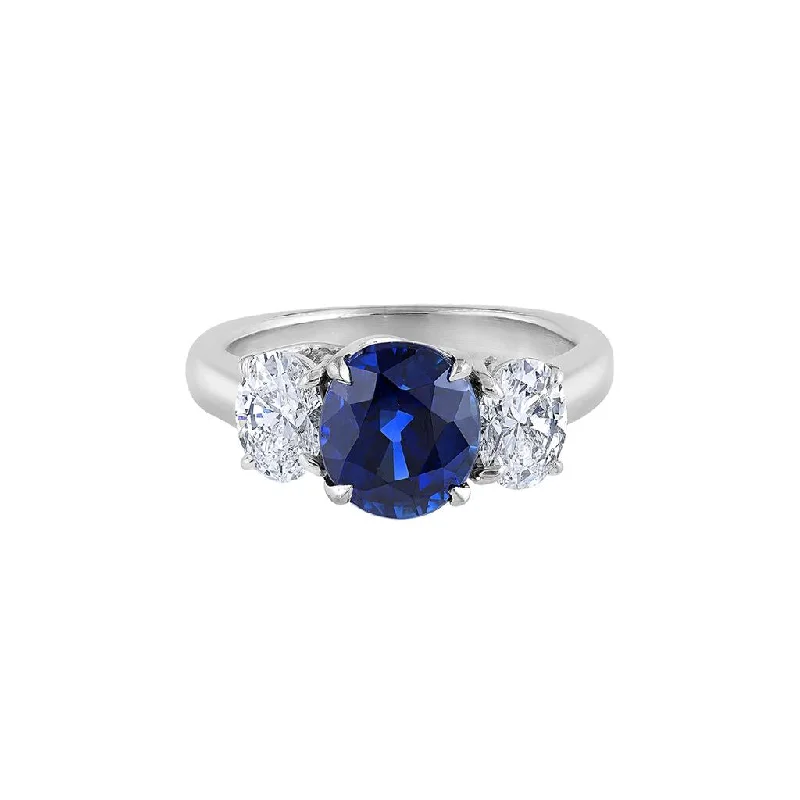 women’s colorful gemstone rings for chic looks -LaViano Fashion Platinum Sapphire and Diamond Ring