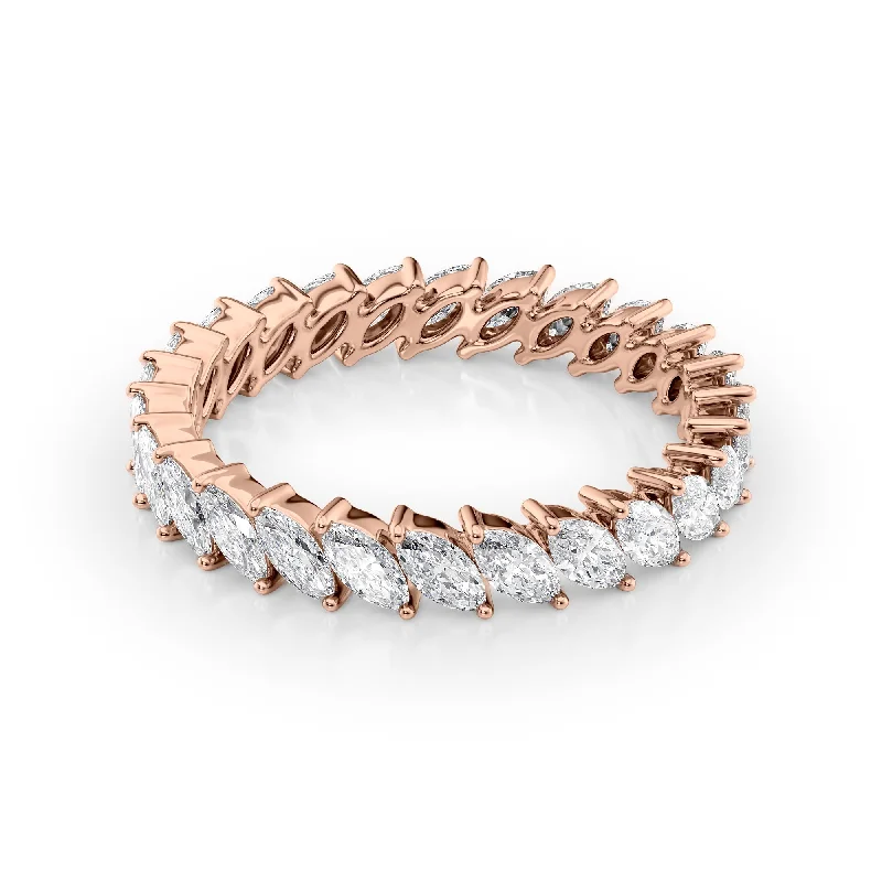 women’s rose gold jewelry for modern styles -1.5ct Slanted Marquise Eternity