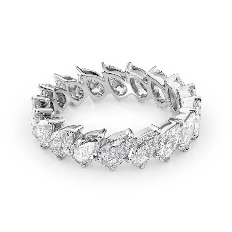 women’s trendy stacked rings for stylish looks -3.5ct Slanted Pear Eternity